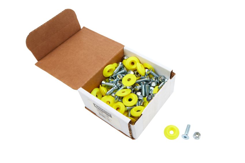 ALLSTAR PERFORMANCE ALL18688-50 Countersunk Bolt Kit Fluorescent Yellow 50pk