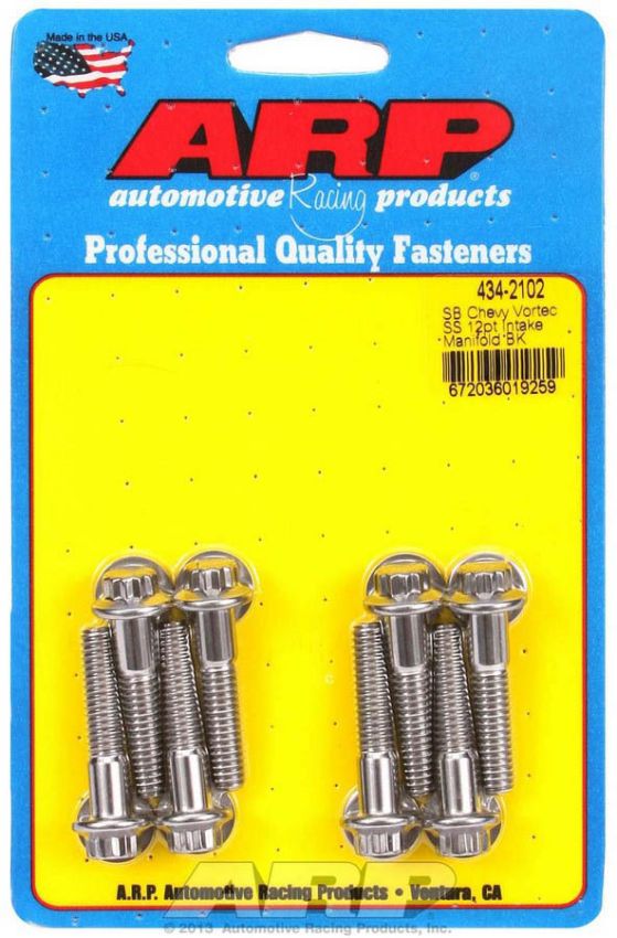 ARP ARP434-2102 SBC S/S Intake Bolt Kit 12pt.