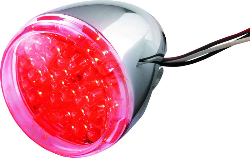 Bikers Choice 493235 Chrome LED Rear Billet Turn Signal Red Dual Circuit Clear Lens Universal Custom