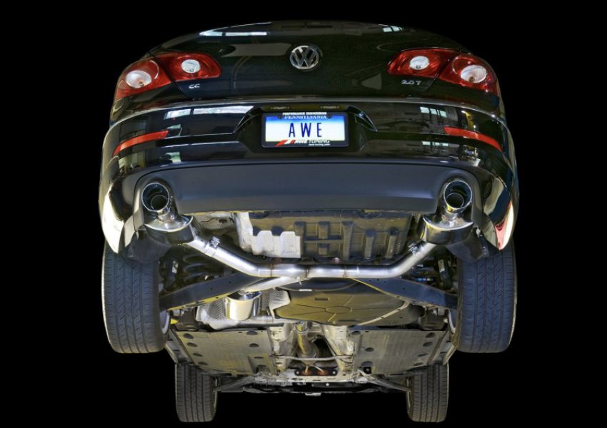 AWE Tuning 3010-32018 VW CC Touring Edition Exhaust Dual Outlet - Chrome Silver Tips
