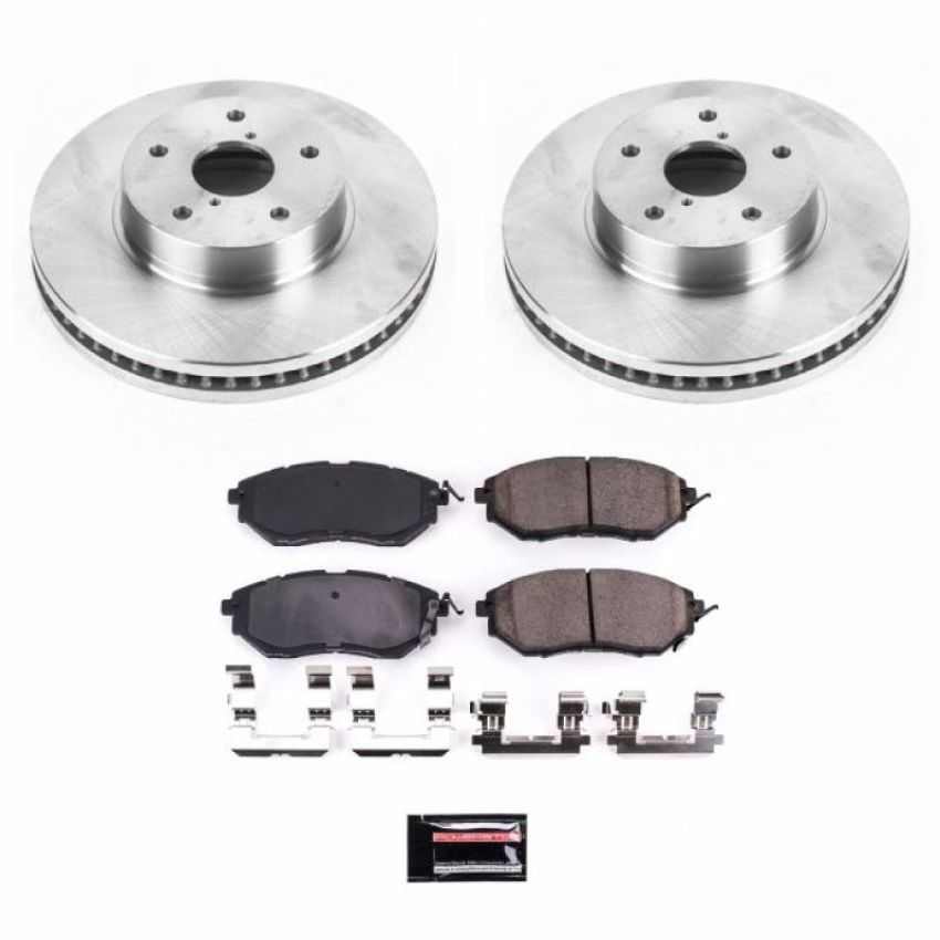 PowerStop KOE8404 OE Stock Replacement Low-Dust Ceramic Brake Pad and Rotor Kit