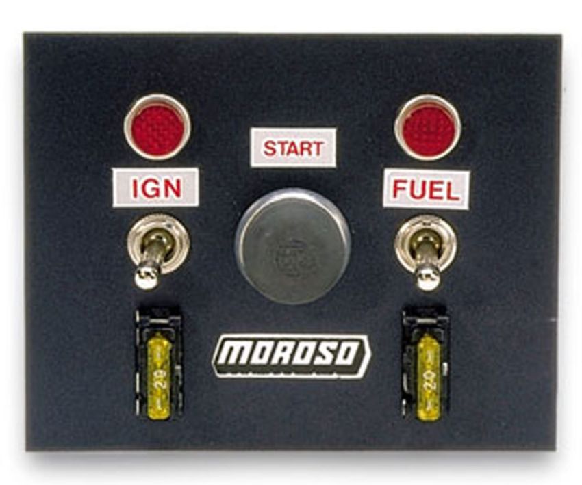 MOROSO MOR74130 Toggle Switch Panel 4in x 5in - Black Finish