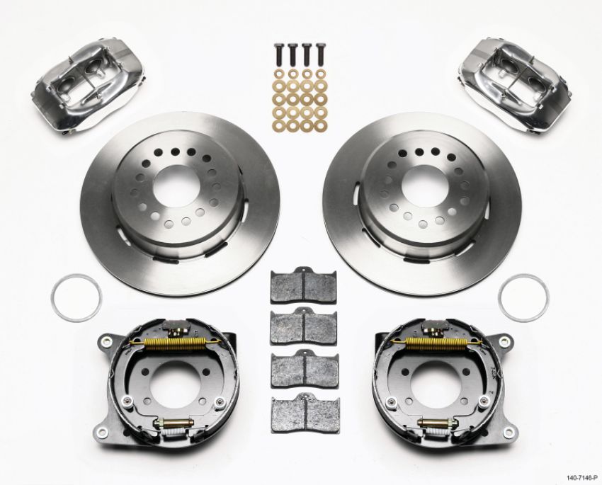 Wilwood 140-7146-P Forged Dynalite P/S Park Brake Kit Polished Ford 8.8 w/2.5in Offset-5 Lug