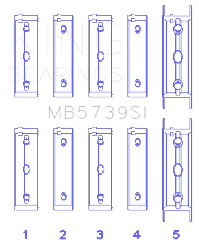 King Subaru EJ20/EJ22/EJ25 .002 Oversized Bi-Metal Silicon Aluminum Main Bearing Set
