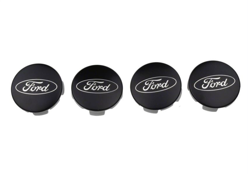Ford Racing M-1096K-BCS Ford Car Black And Chrome Wheel Center Cap Kit-Satin