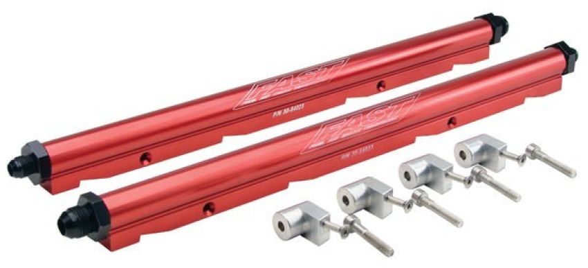 FAST 146035-KIT Billet Fuel Rail Kit for LS1/LS6 LSX Intake Manifold - Red