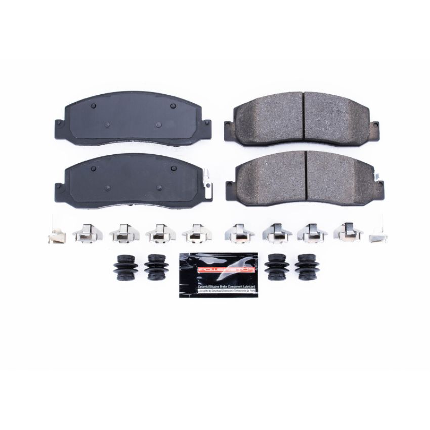 PowerStop Z23-1333 PowerStop - Z23 Daily Driver Carbon-Fiber Ceramic Brake Pads with Hardware Kit