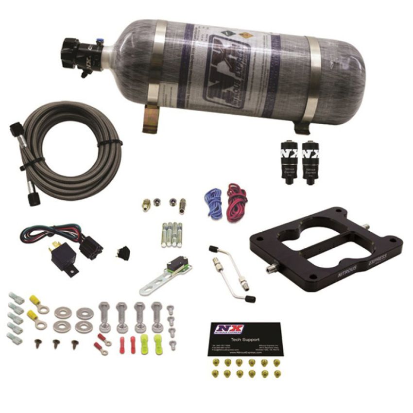 Nitrous Express 40081-12 Q-JET/HOLLEY SPREAD BORE HITMAN PLUS WITH COMPOSITE BOTTLE