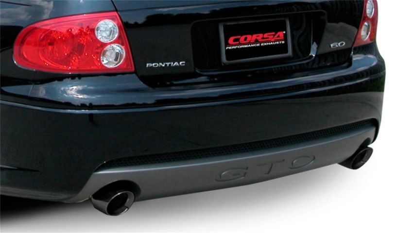 CORSA Performance 14189BLK Corsa 05-06 Pontiac GTO 6L V8 2.5in Sport Cat-Back Exhaust + XPipe w/Dual Exit Single 4in BlackTips