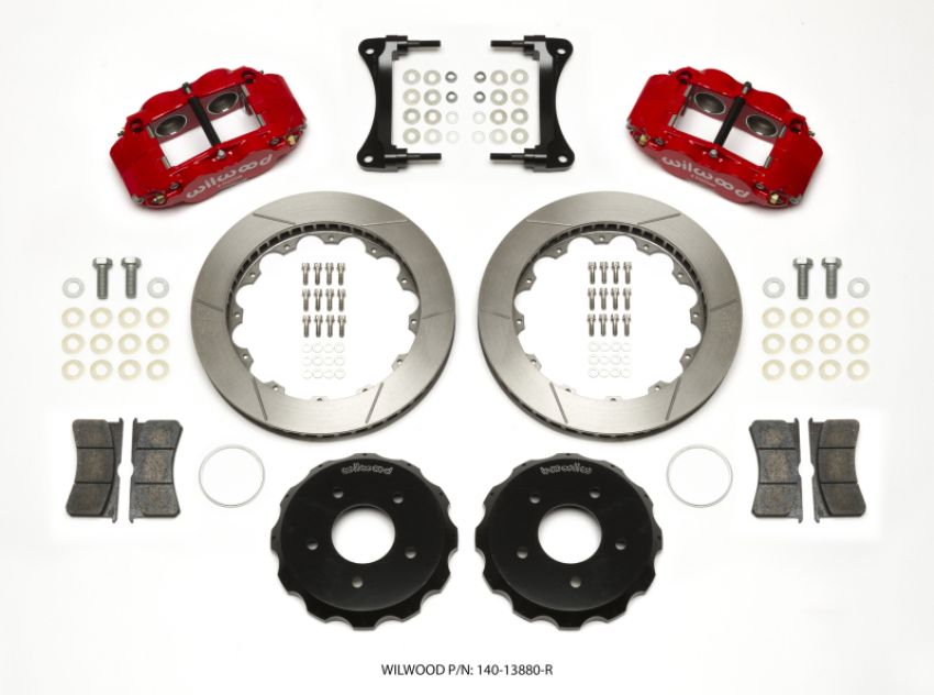 Wilwood 140-13880-R Narrow Superlite 4R Front Hat Kit 12.88in Red 2007-Up Jeep Wrangler