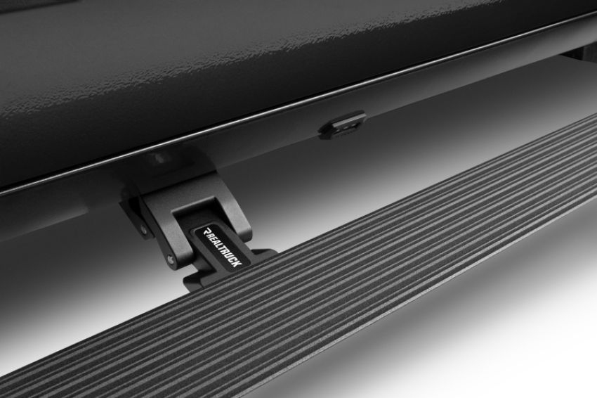 Go Rhino 20444580PC RealTruck 22-24 Toyota Tundra DC 4dr VoltStep Electric Running Board Kit (No Drill) - Tex. Blk