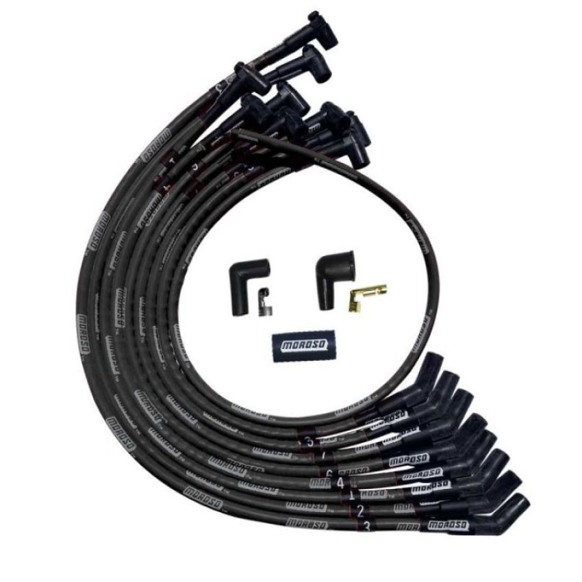MOROSO MOR51527 Ultra Plug Wire Set SBC Over V/C Black