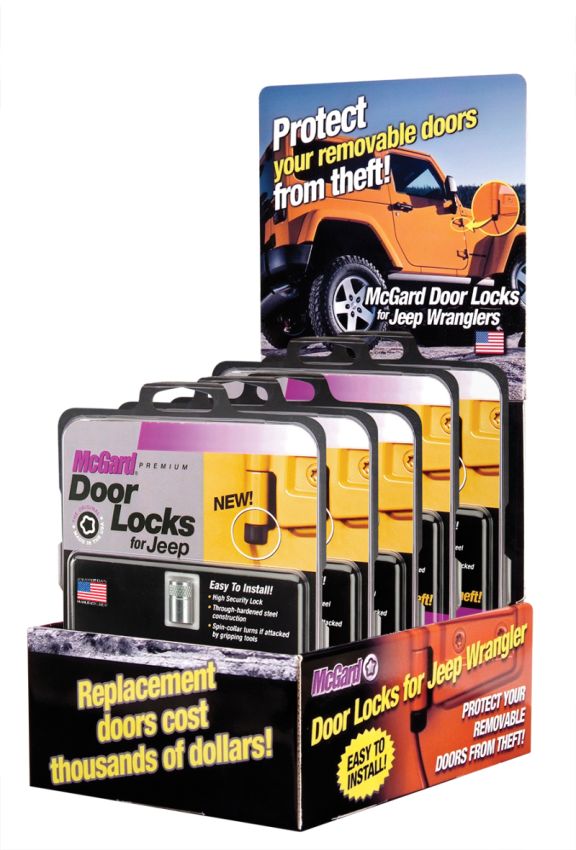 McGard 90225 Jeep Door Lock Counter Display - Incl. (3) Sets of 76060 / (2) Sets of 76057 / (1) Display