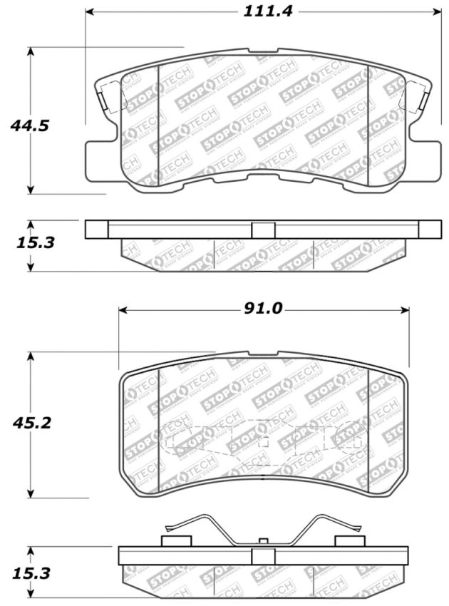 Stoptech 305.08680 Street Select Brake Pads - Front