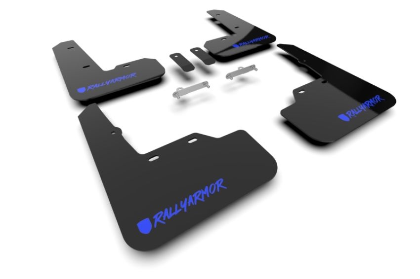 Rally Armor MF92-UR-BLK/BL-X Black Mud Flap/Blue Logo