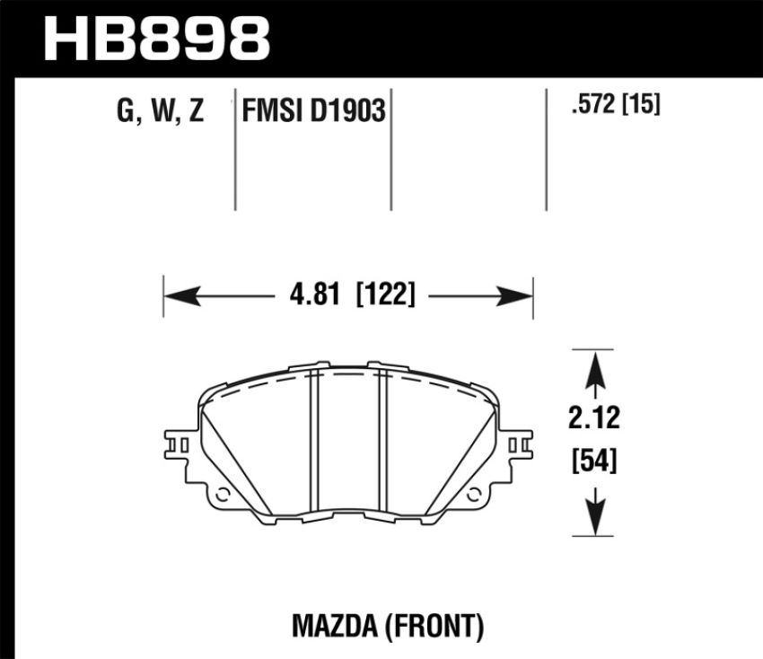 Hawk Performance HB898Z.572 Performance Ceramic Disc Brake Pad