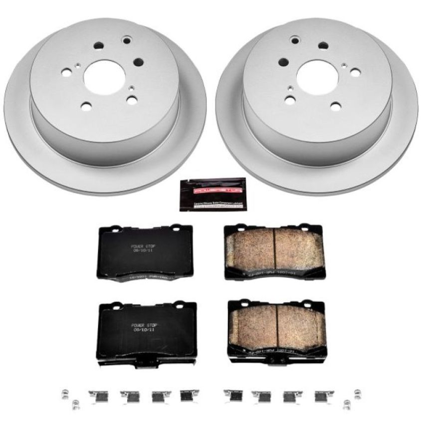 PowerStop CRK5864 Genuine Geomet Coated Rotor and Low-Dust Ceramic Brake Pad Kit