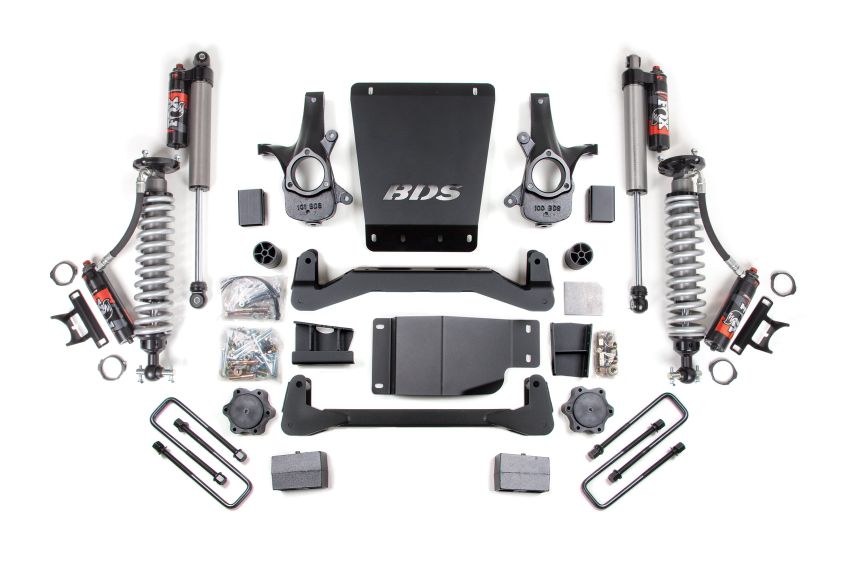 4 Inch Lift Kit FOX 2.5 Performance Elite 5 Inch Block Lift Coil-Over 07-13 Silverado/Sierra 1500 4WD BDS Suspension