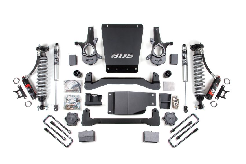 4 Inch Lift Kit FOX 2.0 Performance Elite 5 Inch Block Lift Coil-Over 07-13 Silverado/Sierra 1500 4WD BDS Suspension