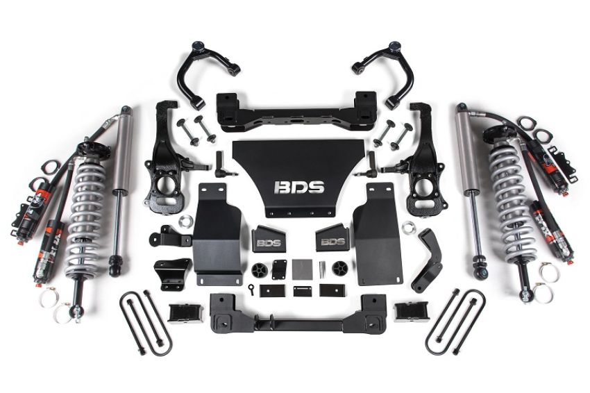 25-Up Chevy TB/GMC AT4 1500 4WD 2.5 Inch Suspension Lift Kit V8 Gas 1 Inch Rear Block -Fox 2.5 PES C/O Front Fox 2.5 PES Rear BDS Suspension