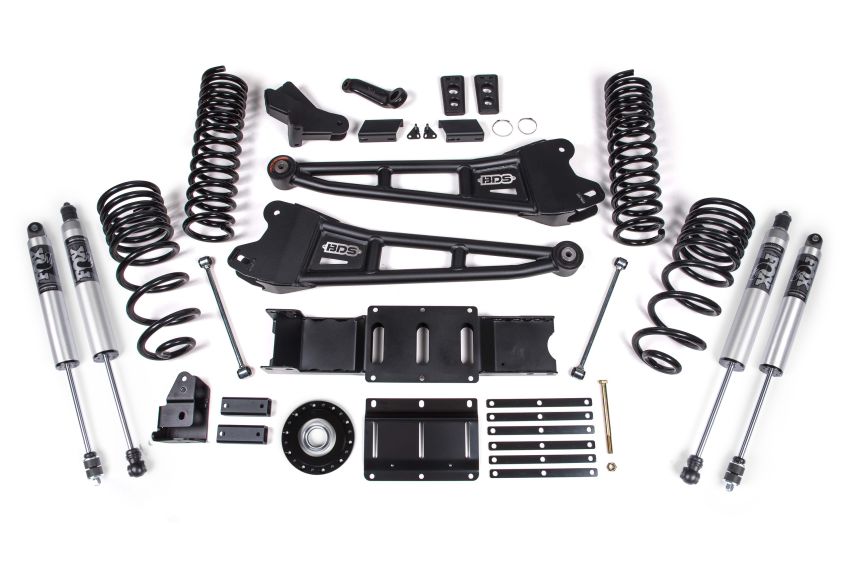 2025 Ram 2500 4WD (Diesel) 6 Inch Radius Arm Suspension Lift Kit, 4.5 Inch Rear Lift, Coil Spring - Fox 2.5 IFP PS Shocks BDS Suspension