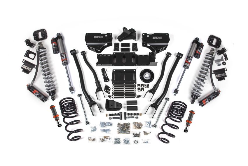 2025 Ram 2500 4WD (Diesel) 6 Inch 4-Link Suspension Lift Kit, 4.5 Inch Rear Lift, Coil Spring - Fox 2.5 PES C/O, Fox 2.0 IFP Bump Stop, Fox 2.5 PES Shocks BDS Suspension