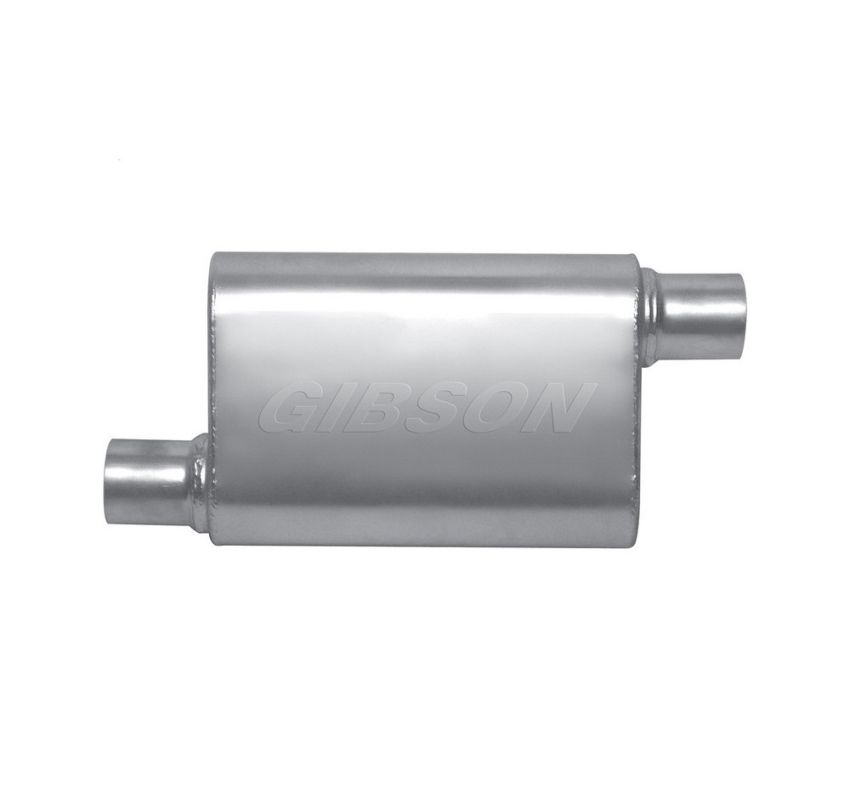 Gibson Performance Exhaust BM0104 MWA Offset/Offset Oval Muffler; Stainless
