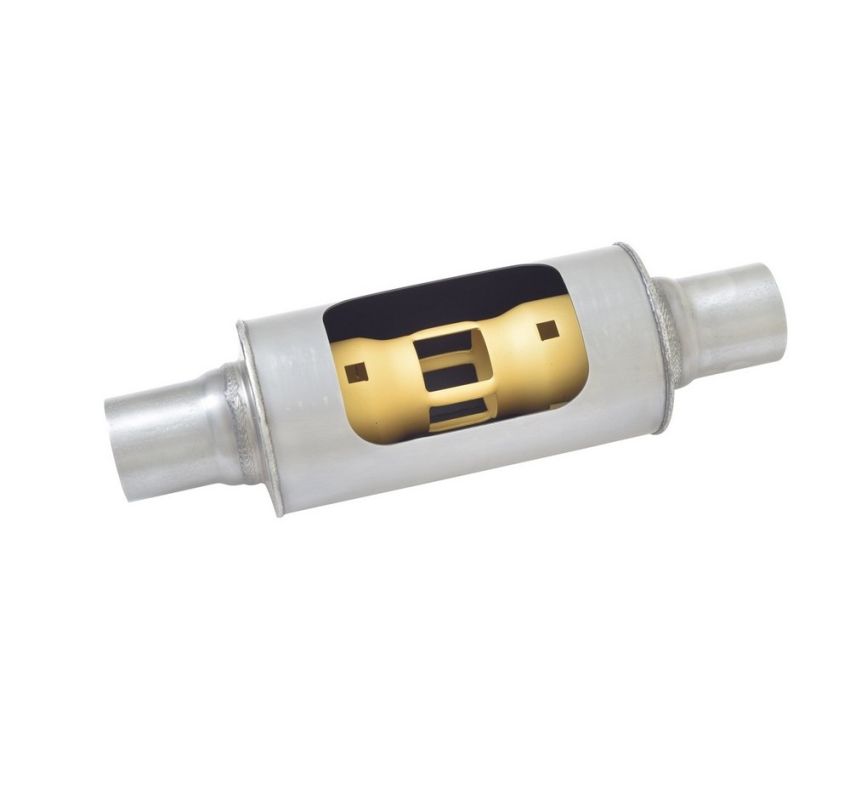 Gibson Performance Exhaust BM0114 MWA Center/Center Round Muffler; Stainless