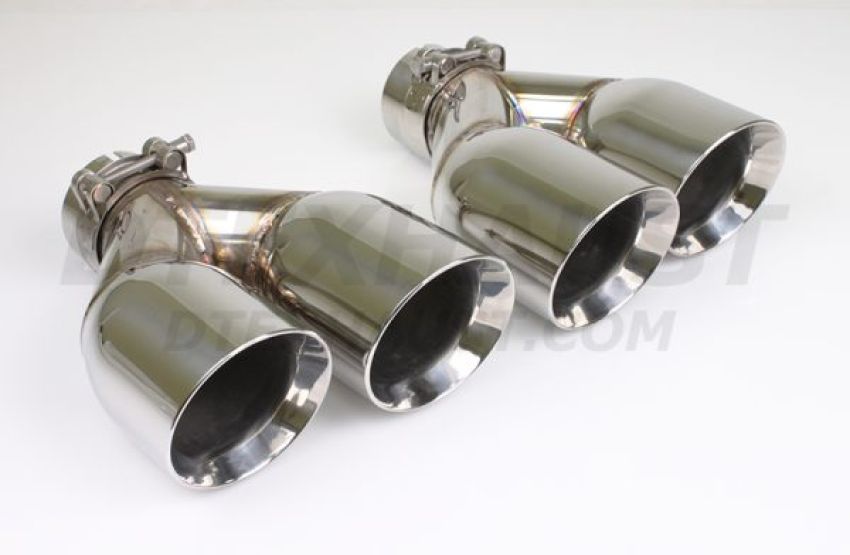 Different Trend Hi-Polished Tips Bolt-on Dual 3.50” Double Wall Staggered Slant, Driver Side BQ9-253562L
