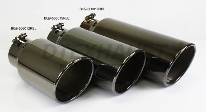 Different Trend Black Chrome Look Bolt-on 5″ * 6″ * 18″ Rolled Slant BQ9-506018RBL