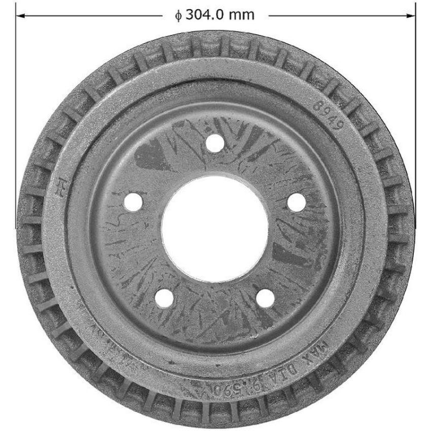 BENDIX DRUM & ROTORS PDR0484 BENDIX Brake Drum