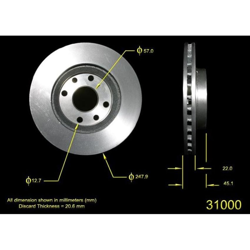 BENDIX DRUM & ROTORS PRT1546 BENDIX Disc Brake Rotor