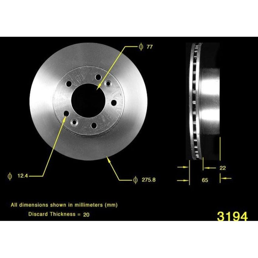 BENDIX DRUM & ROTORS PRT1737 BENDIX Disc Brake Rotor