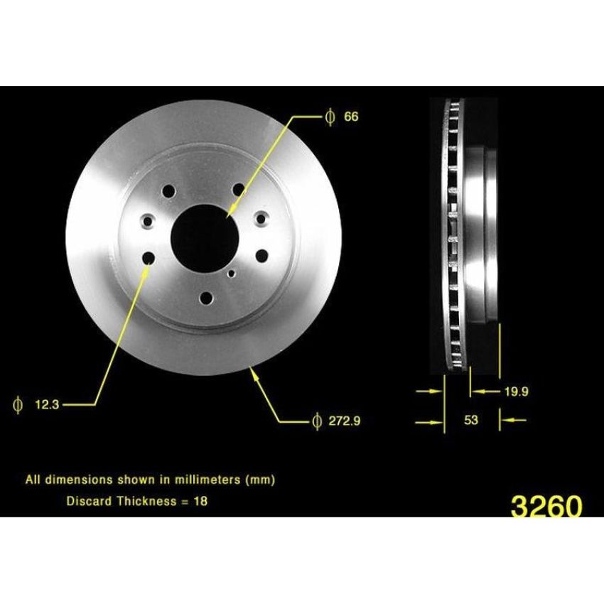 BENDIX DRUM & ROTORS PRT1738 BENDIX Disc Brake Rotor
