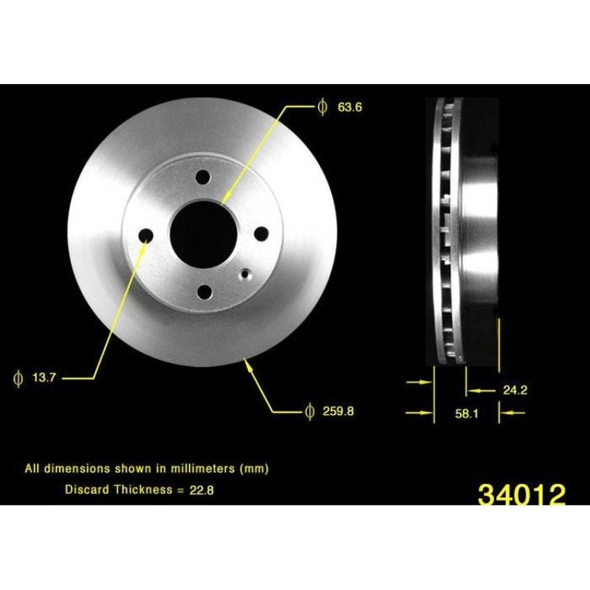 BENDIX DRUM & ROTORS PRT1749 BENDIX Disc Brake Rotor