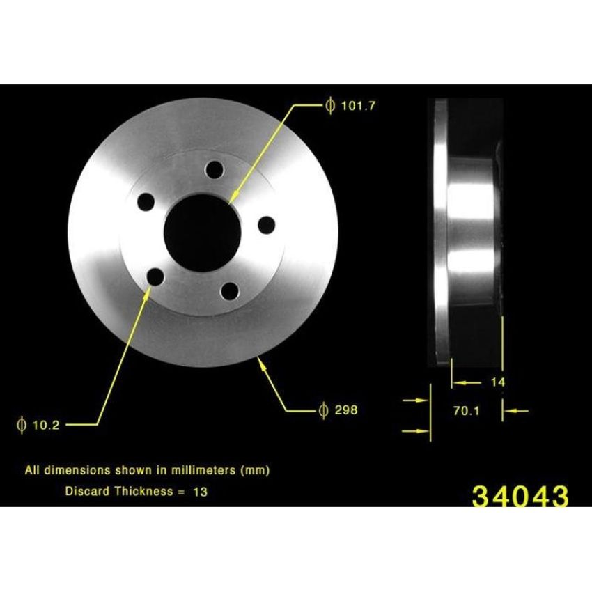 BENDIX DRUM & ROTORS PRT1754 BENDIX Disc Brake Rotor