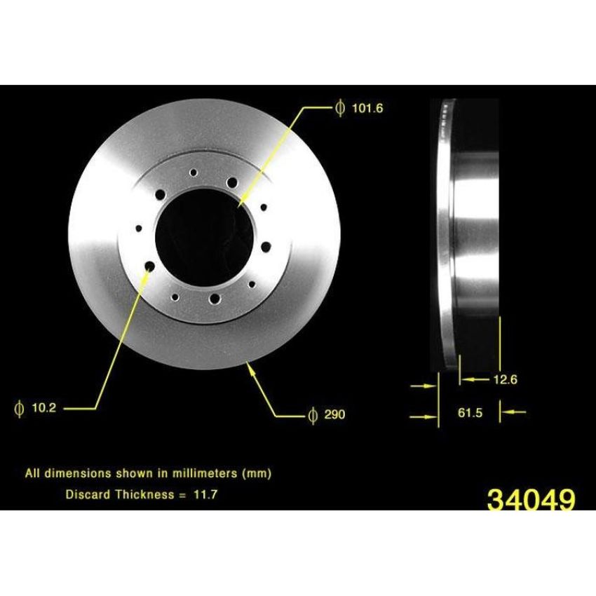 BENDIX DRUM & ROTORS PRT1756 BENDIX Disc Brake Rotor