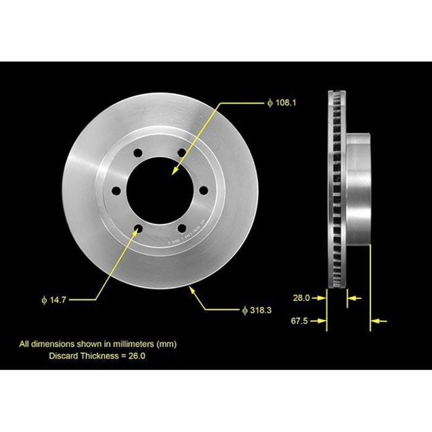 BENDIX DRUM & ROTORS PRT5458 BENDIX Disc Brake Rotor