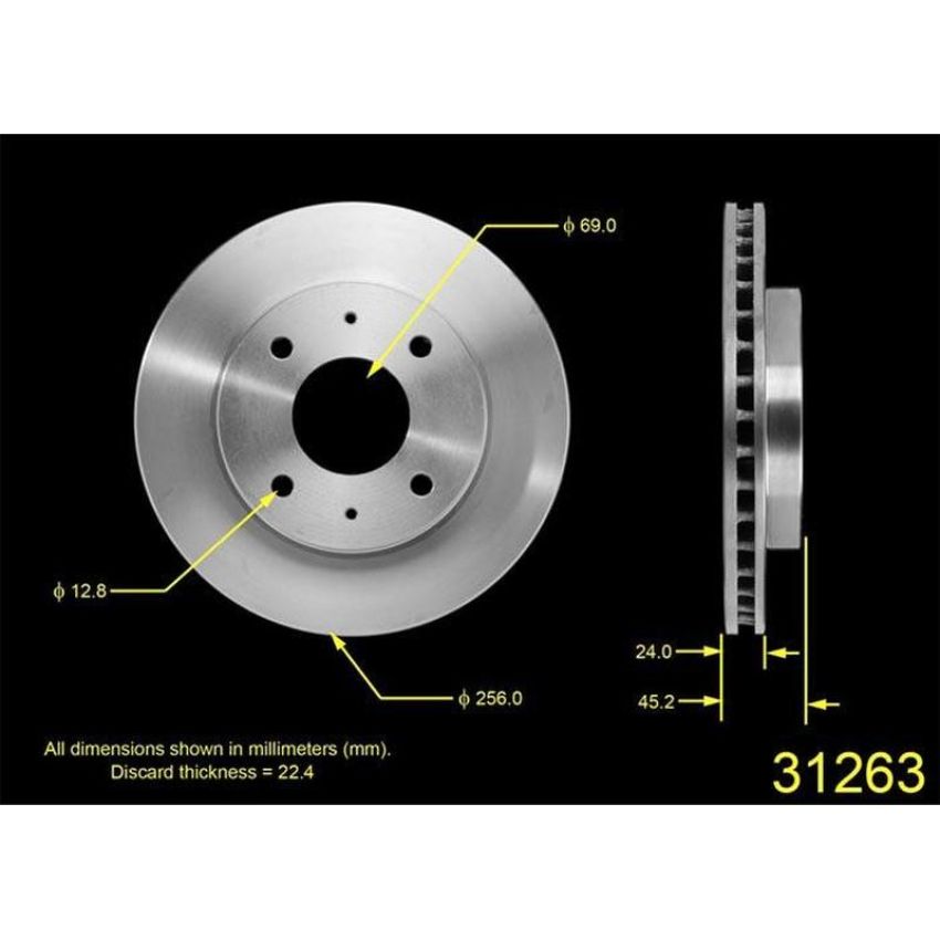 BENDIX DRUM & ROTORS PRT5460 BENDIX Disc Brake Rotor