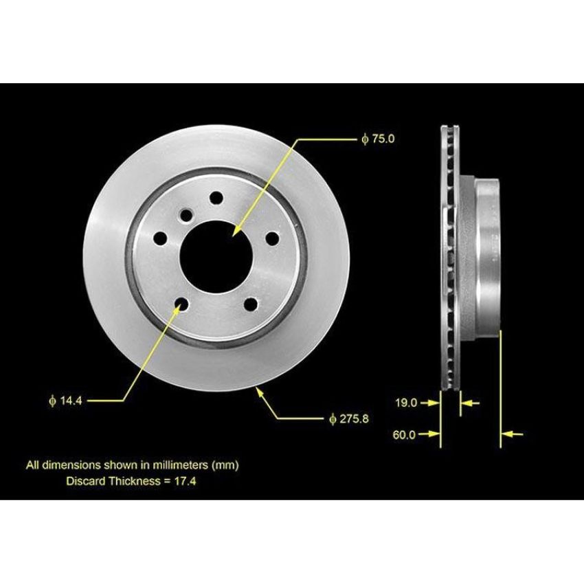 BENDIX DRUM & ROTORS PRT5474 BENDIX Disc Brake Rotor