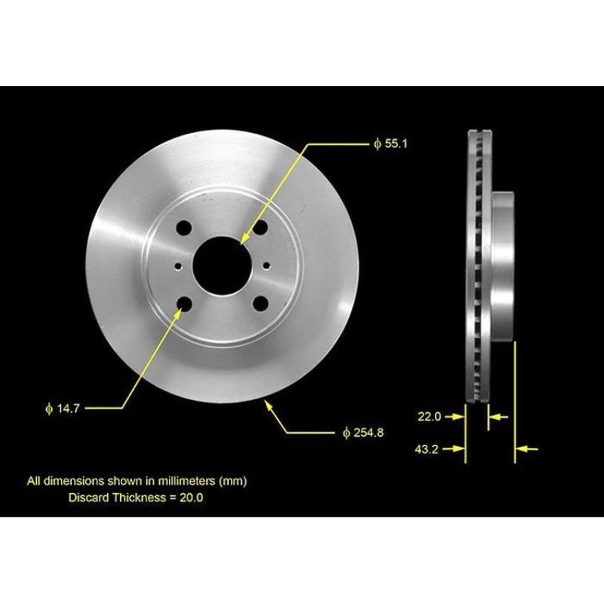 BENDIX DRUM & ROTORS PRT5476 BENDIX Disc Brake Rotor