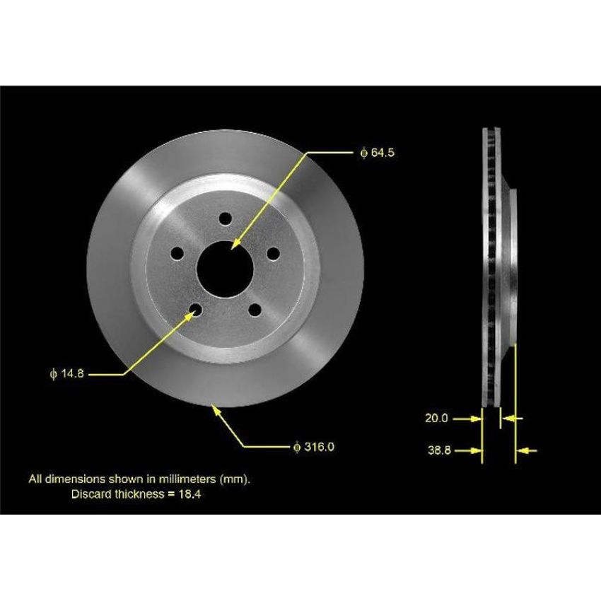 BENDIX DRUM & ROTORS PRT5478 BENDIX Disc Brake Rotor