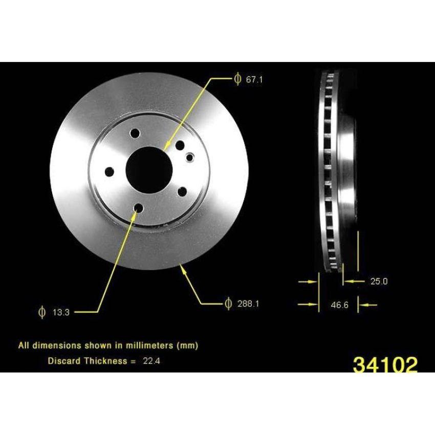 BENDIX DRUM & ROTORS PRT5492 BENDIX Disc Brake Rotor