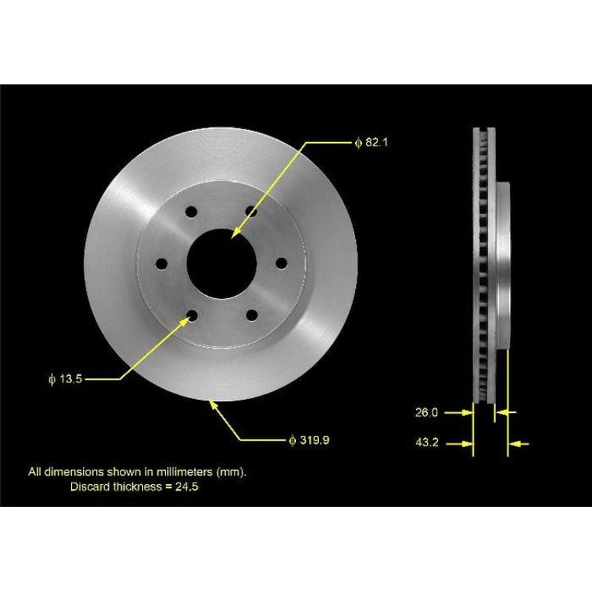 BENDIX DRUM & ROTORS PRT5507 BENDIX Disc Brake Rotor
