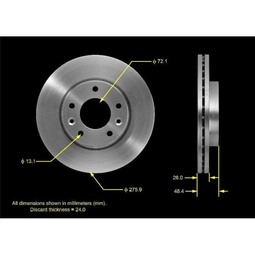 BENDIX DRUM & ROTORS PRT5524 BENDIX Disc Brake Rotor