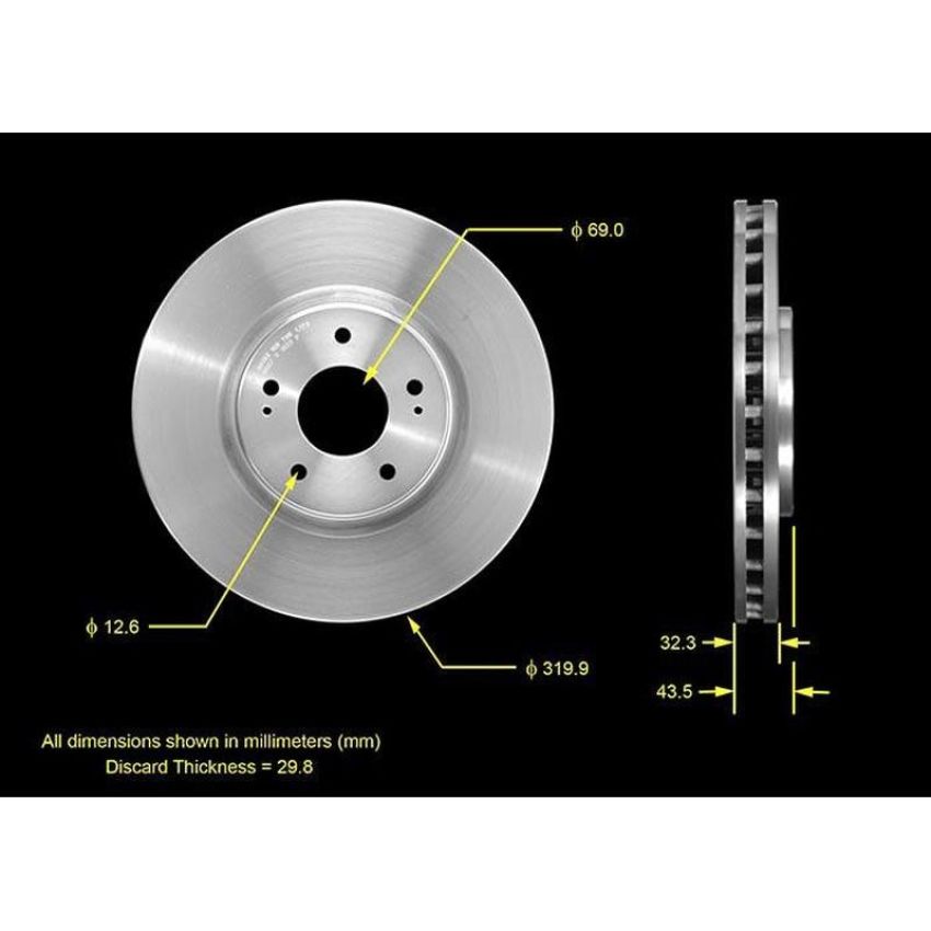 BENDIX DRUM & ROTORS PRT5539 BENDIX Disc Brake Rotor