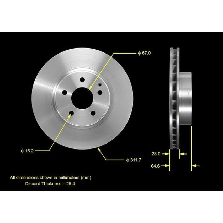BENDIX DRUM & ROTORS PRT5551 BENDIX Disc Brake Rotor