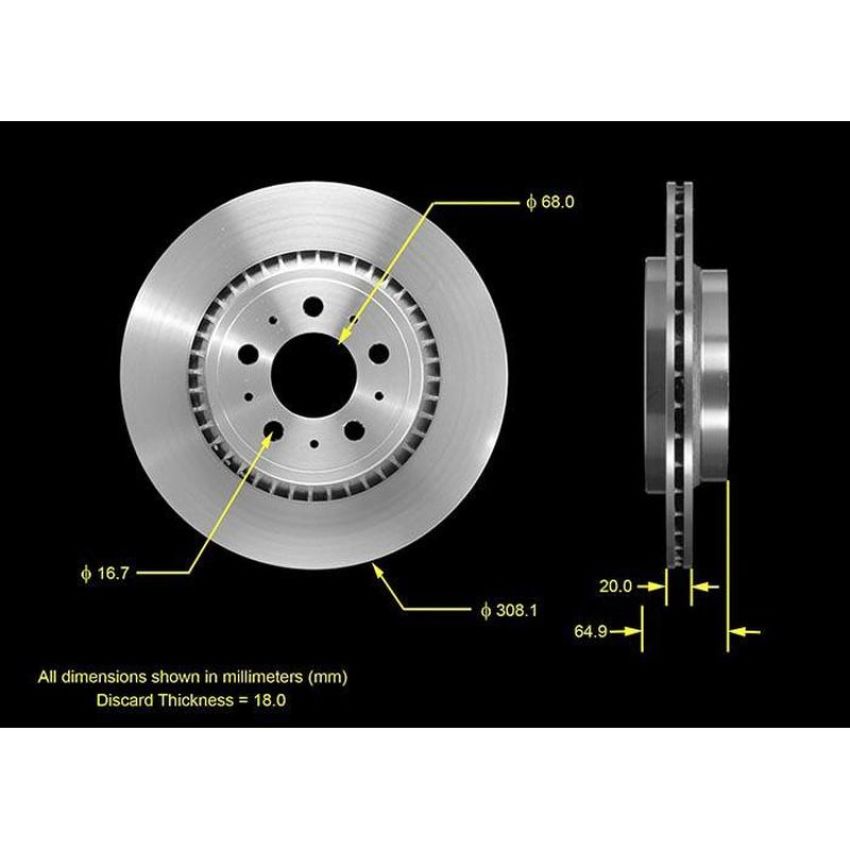 BENDIX DRUM & ROTORS PRT5553 BENDIX Disc Brake Rotor
