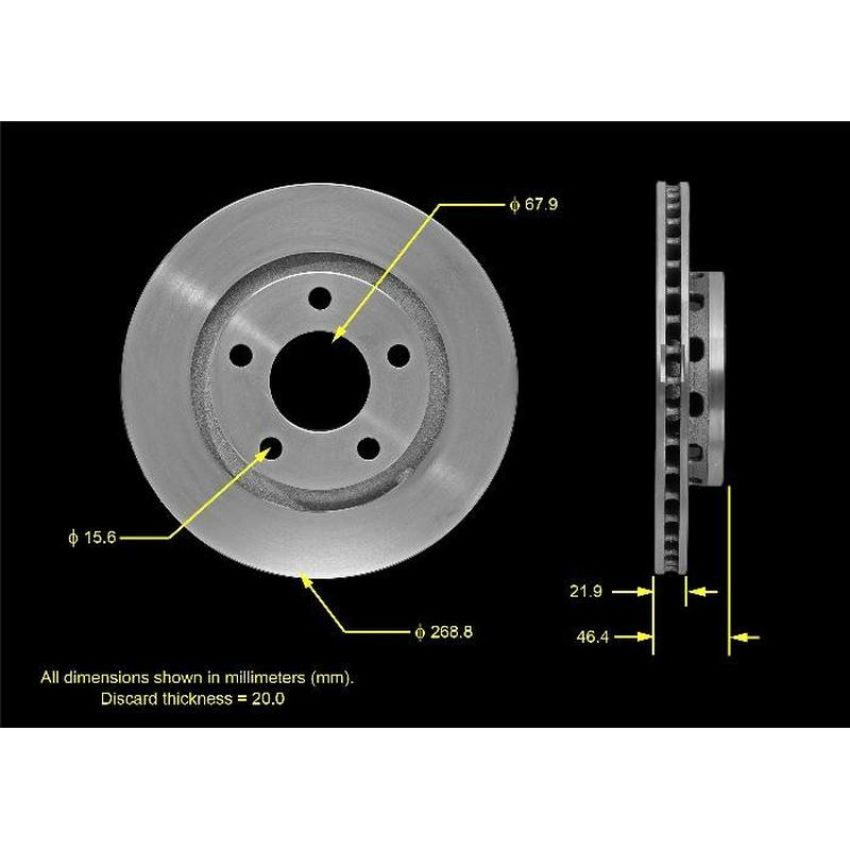 BENDIX DRUM & ROTORS PRT5573 BENDIX Disc Brake Rotor