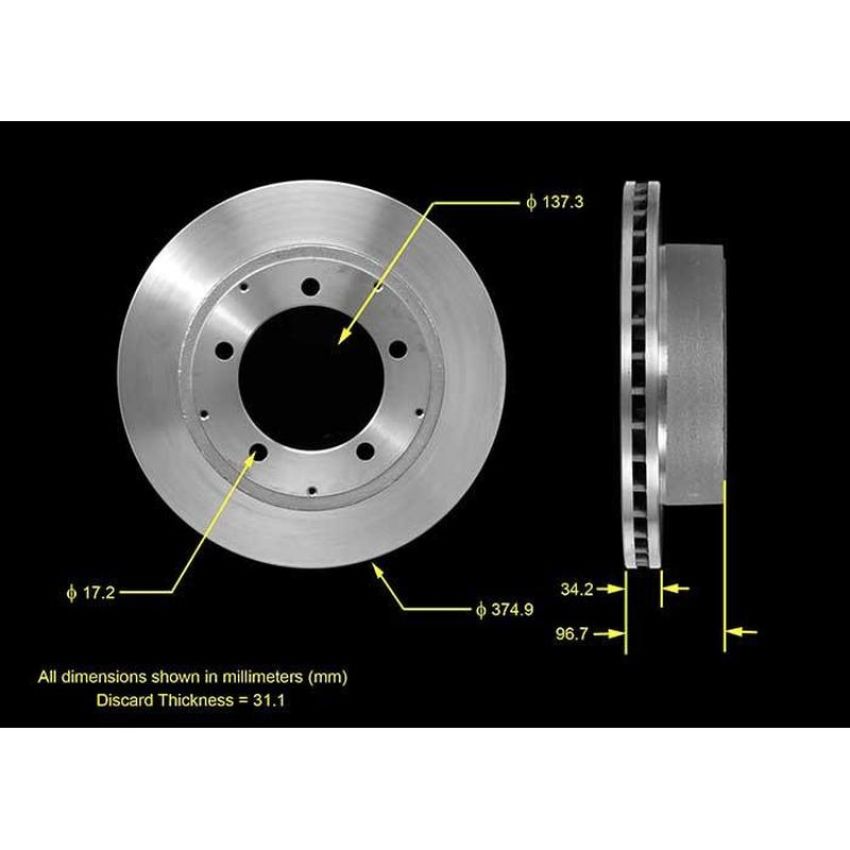 BENDIX DRUM & ROTORS PRT5574 BENDIX Disc Brake Rotor